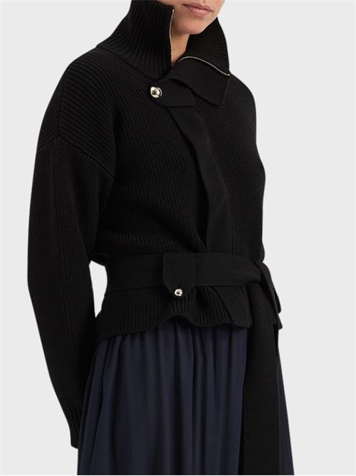Extra-Fine Merino Ribbed Knit Cardigan ALPHA STUDIO | AD8112E2002